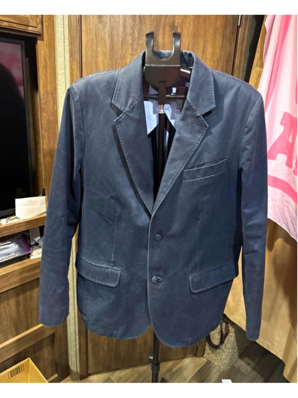 L.L.Bean Men's Blue Cotton Twill Suit jacket 40R 32x32 Two-Button